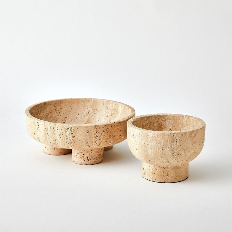 Bowls Priory Low Bowl-Travertine