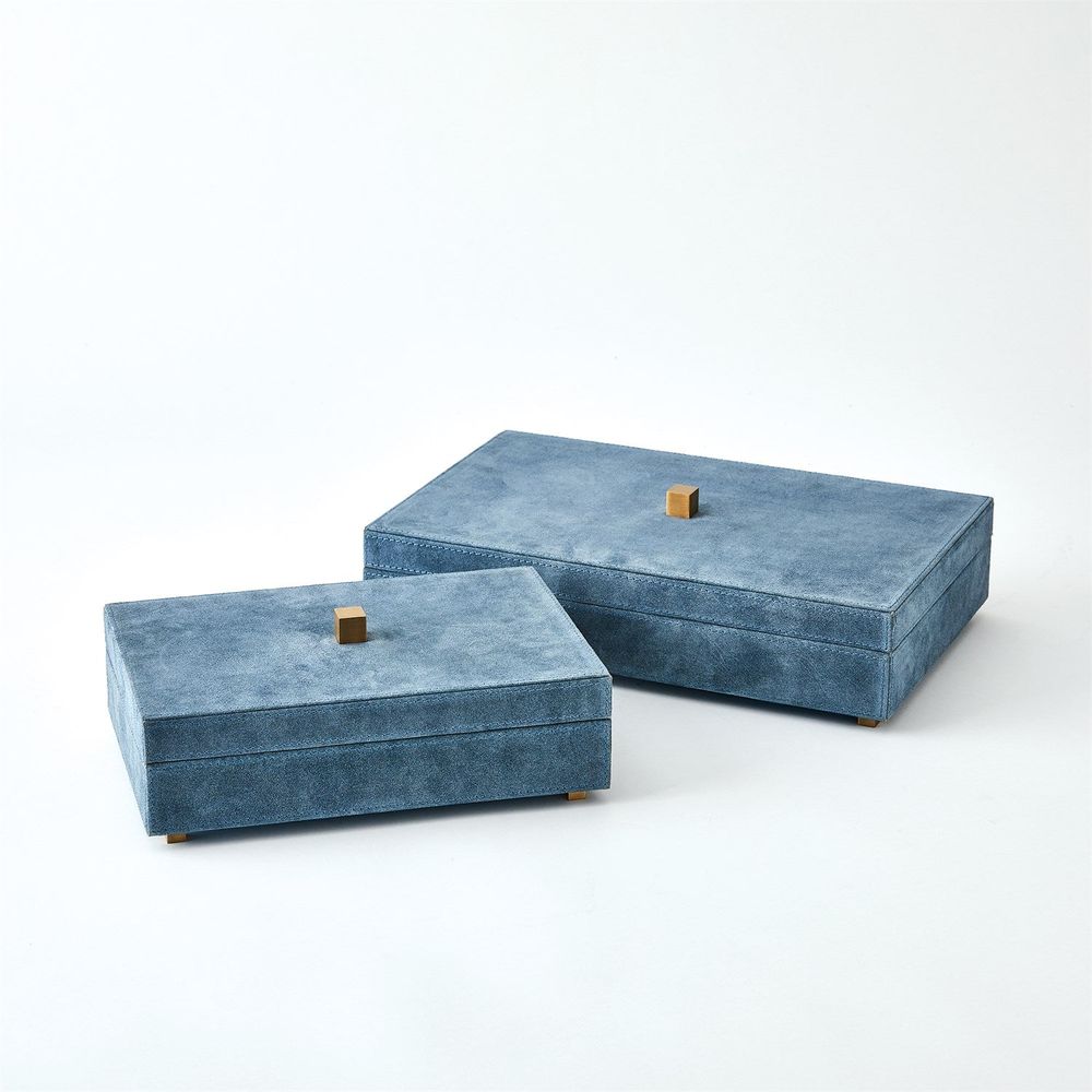 Posh Box-Dusty Blue Suede-Lg