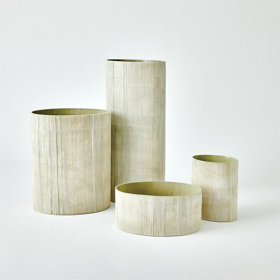 Vases Cross Hatch Vase-Celery-Med