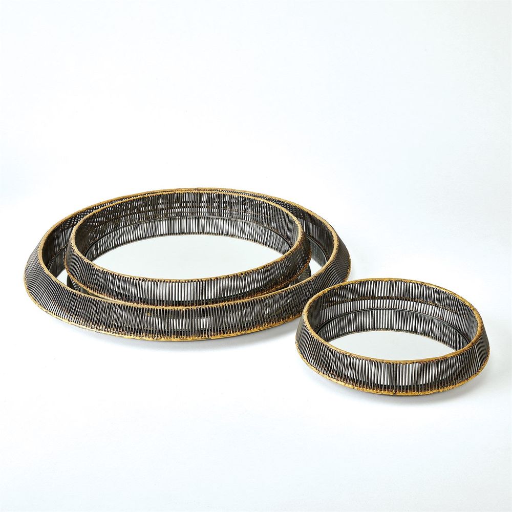 Serveware: Trays Whipped Wire Tray/Mirror-Lg