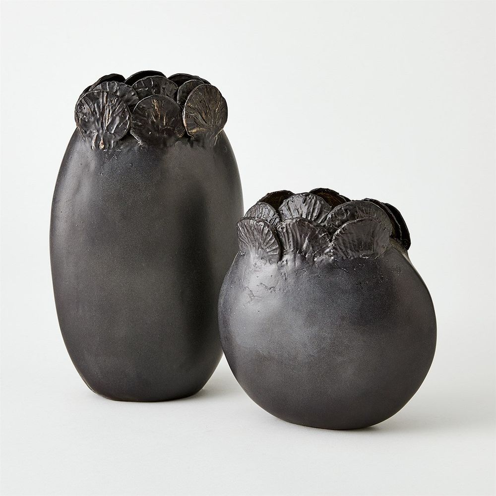 Vases Sand Dollar Vase-Black-Sm