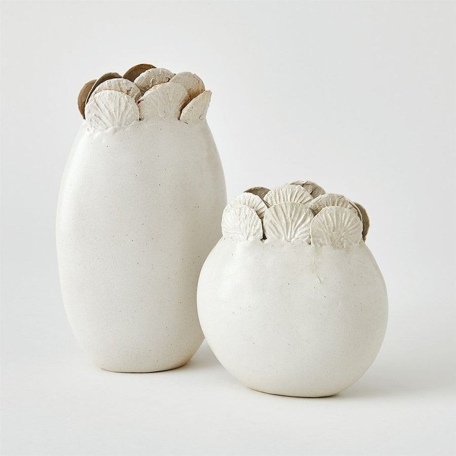 Vases Sand Dollar Vase-White-Sm