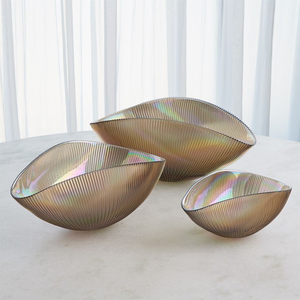 Pleated Bowl-Sandy-Lg