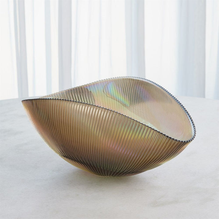 Pleated Bowl-Sandy-Lg