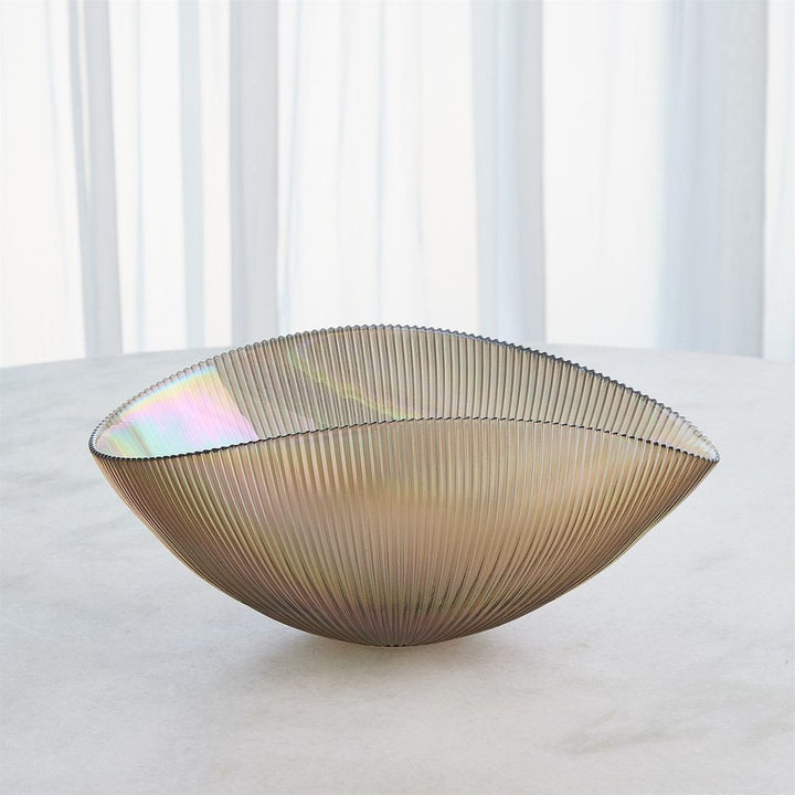 Pleated Bowl-Sandy-Lg
