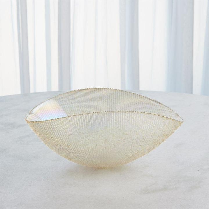 Pleated Bowl-Gold-Lg