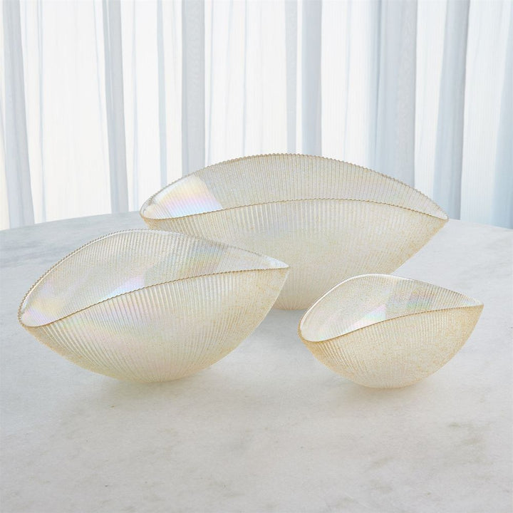 Bowls Pleated Bowl-Gold-Lg