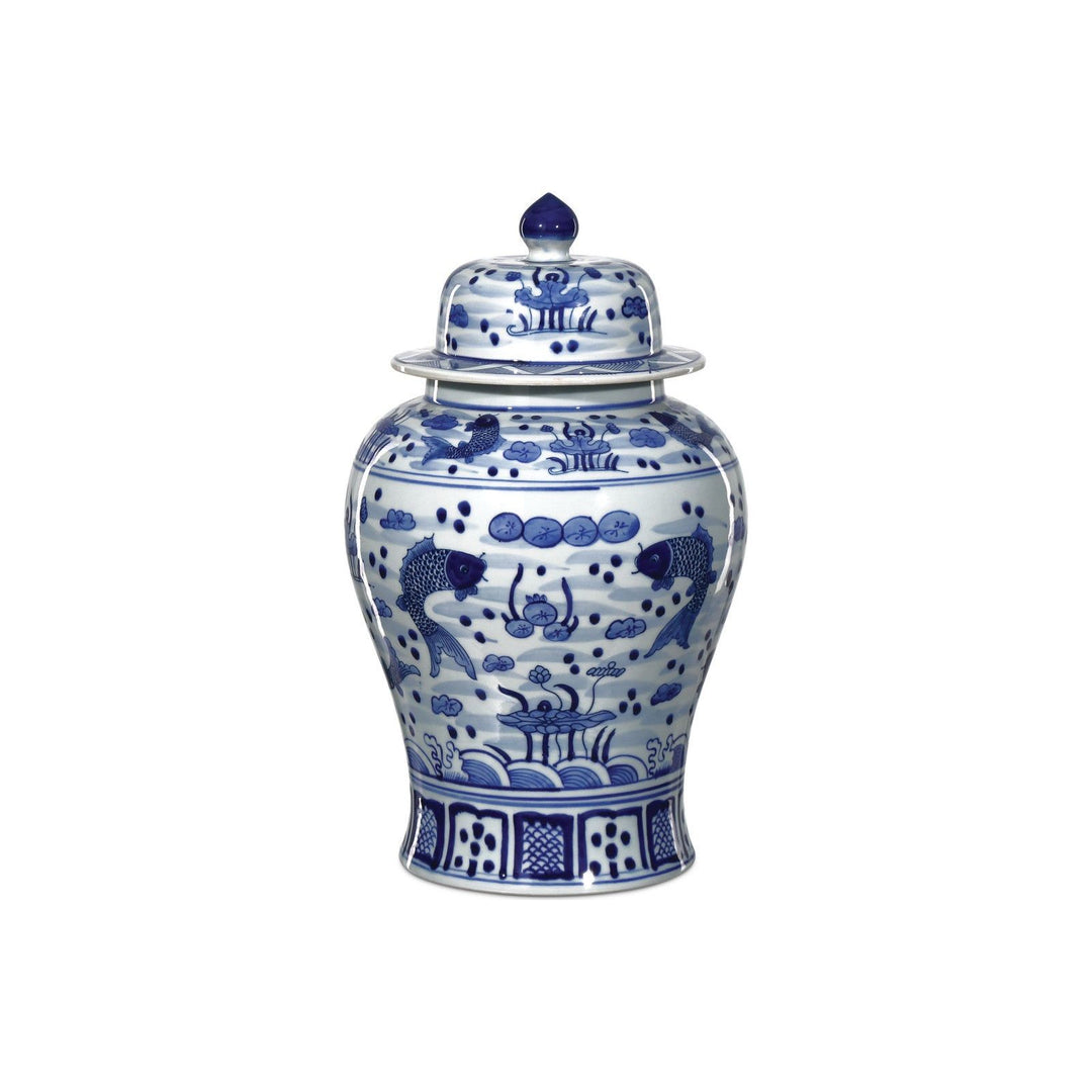 South Sea Blue & White Medium Temple Jar