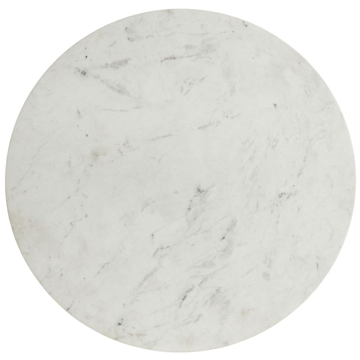 Emery Genuine Marble Top And Steel Base Dining Table — White / Brushed Gold