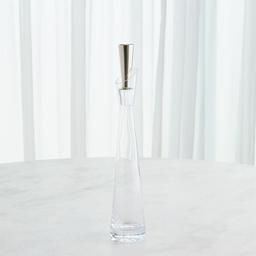 Slant Decanter-Platinum-Lg