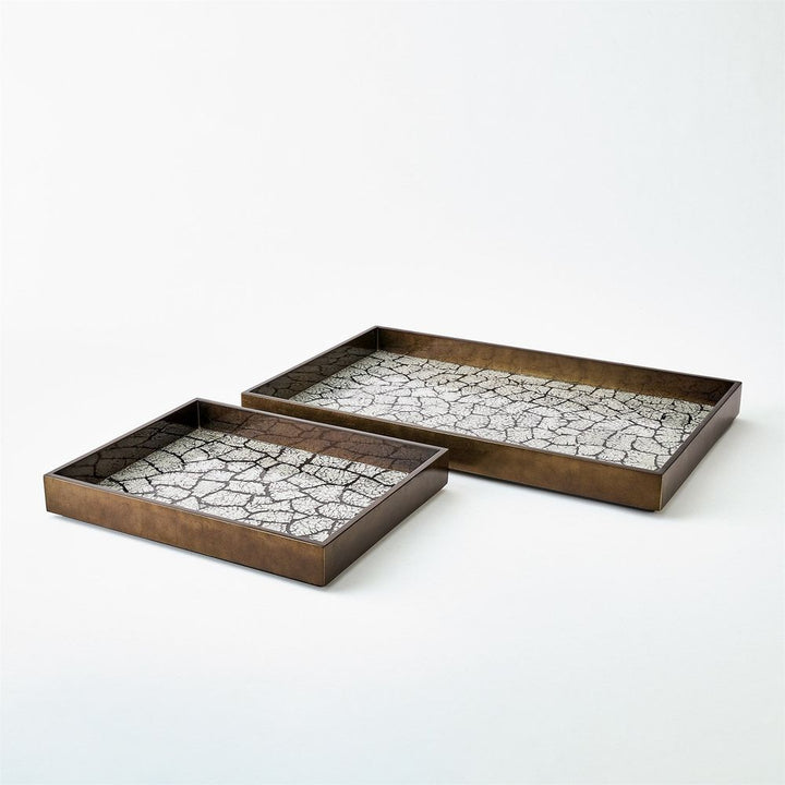 Serveware: Trays Eggshell Tray - Antique Gold Leaf Large
