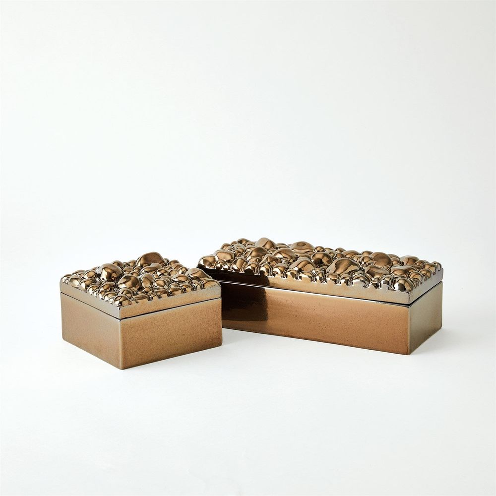 Boxes Pebbles Rectangular Box-Bronze