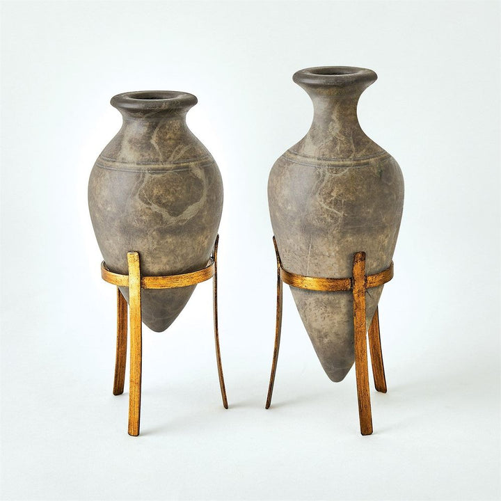 Vases Amphora Alabaster Vase-Grey-Sm