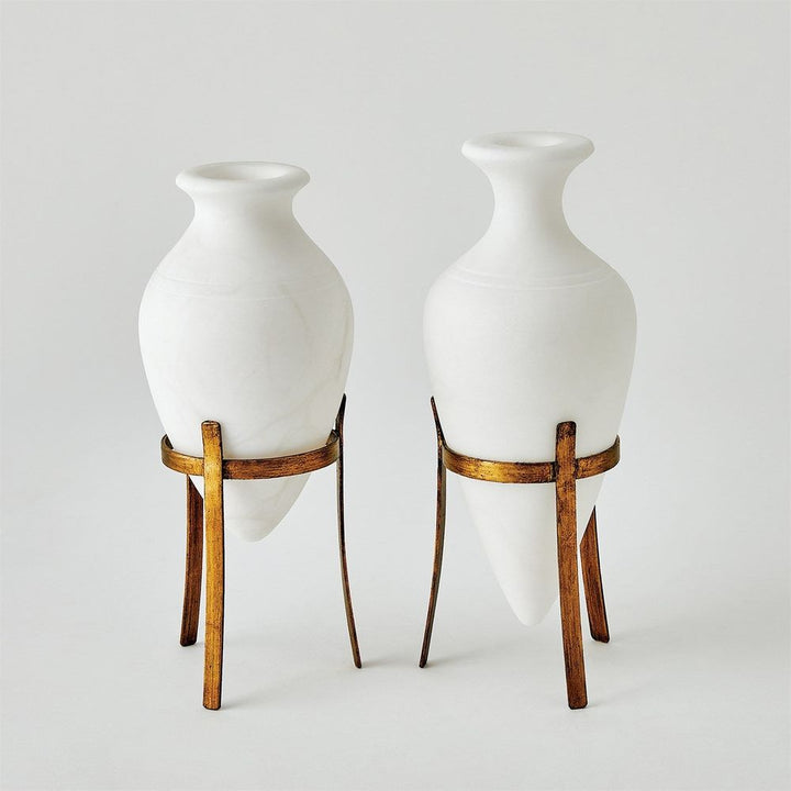 Vases Amphora Alabaster Vase-White-Sm