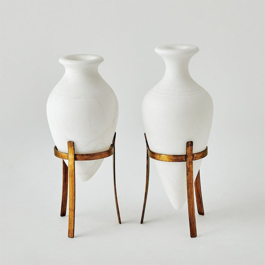 Vases Amphora Alabaster Vase-White-Lg