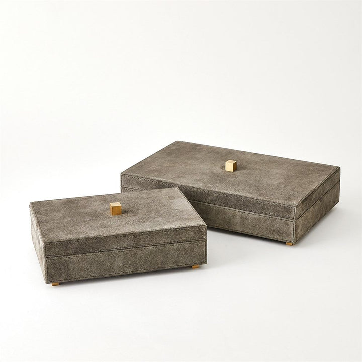 Posh Box - Grey Suede Small