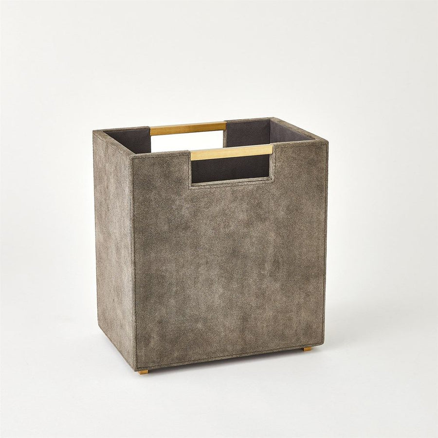 Wastebaskets Posh Wastebasket-Grey Suede