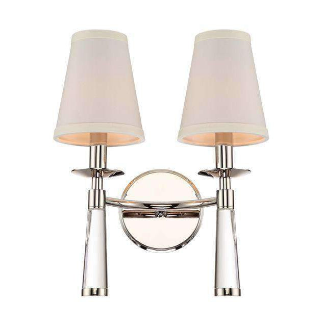 Baxter 2 Light Sconce-Crystorama Lighting Company-CRYSTO-8862-PN-Polished Nickel-4-France and Son
