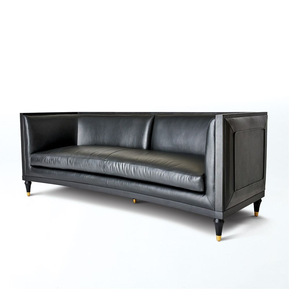 Arc Sofa-Black Leather