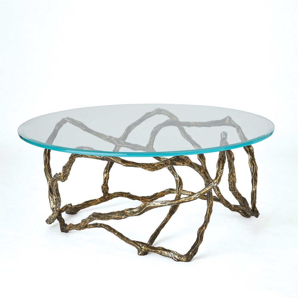 Coffee Tables Twistwood Cocktail Table-Antique Brass