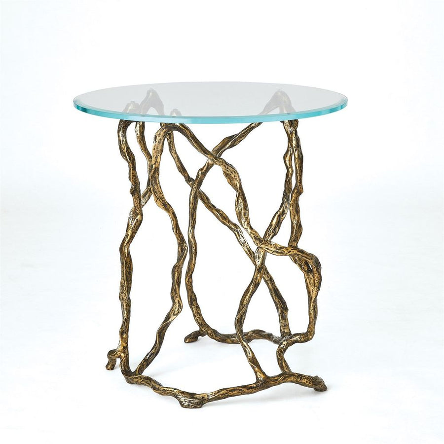 Side Tables Twistwood Side Table-Antique Brass