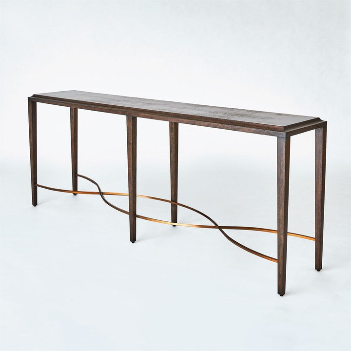 Console Tables Twisted Rail Console-Okume/Brass