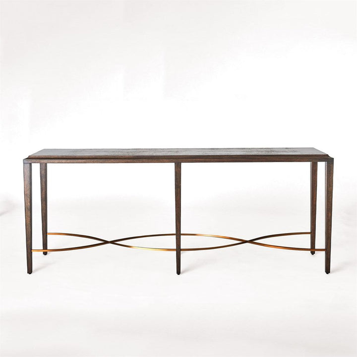 Console Tables Twisted Rail Console-Okume/Brass