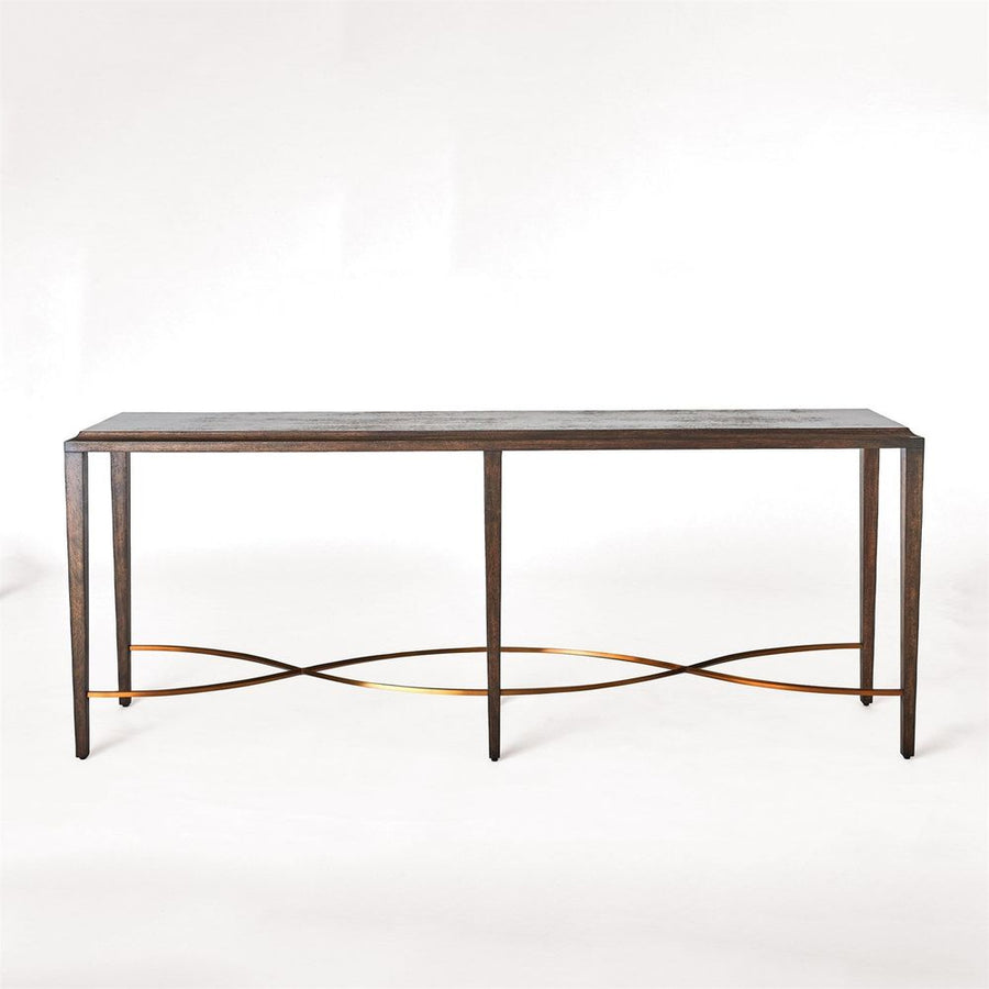 Console Tables Twisted Rail Console-Okume/Brass