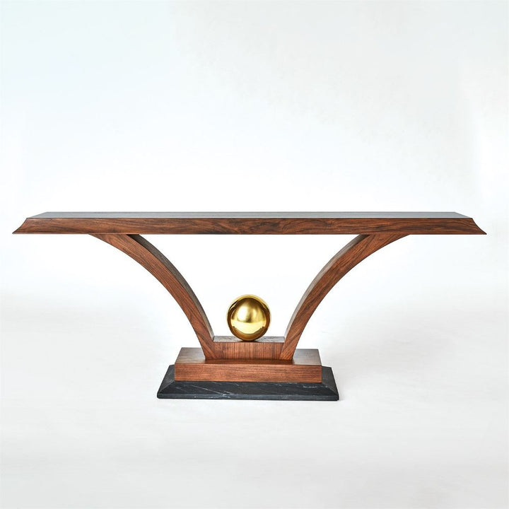 Console Tables Colby Console - Walnut/Brass