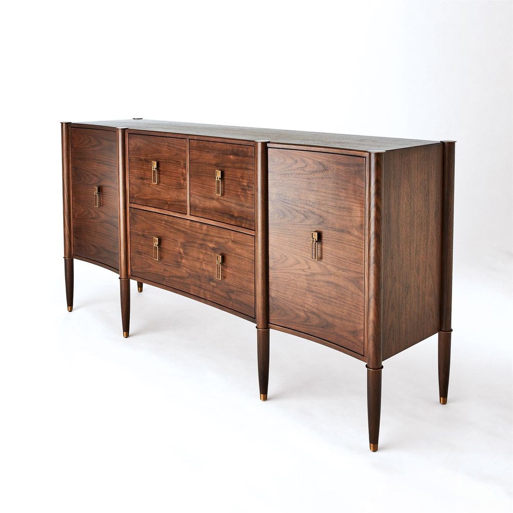 Sideboards & Credenzas Triple Curve Cabinet-Walnut