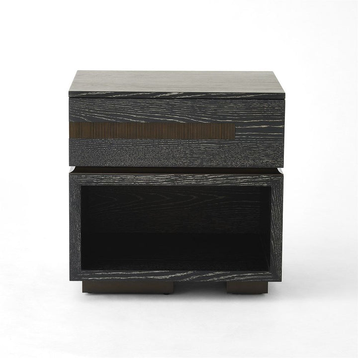 Nightstands Brazil Bedside Chest - Left - Black Cerused Oak