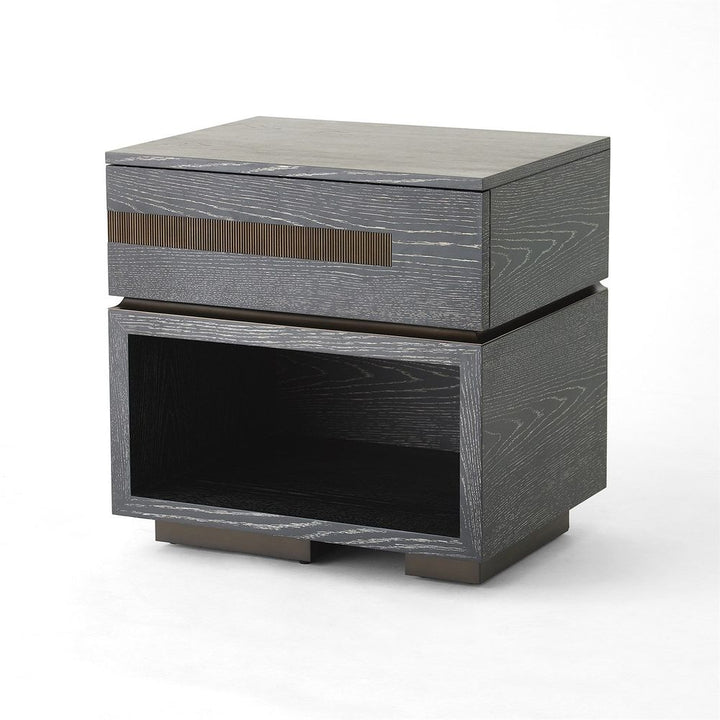 Nightstands Brazil Bedside Chest - Left - Black Cerused Oak