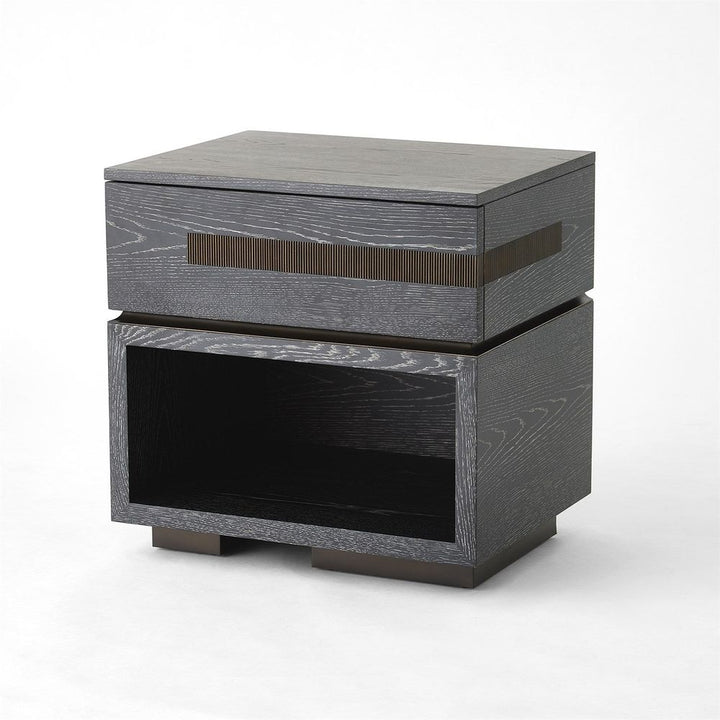 Nightstands Brazil Bedside Chest - Right - Black Cerused Oak