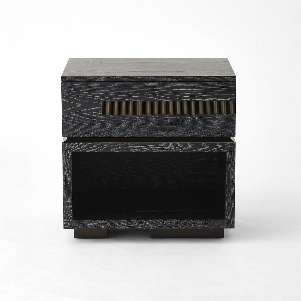 Nightstands Brazil Bedside Chest - Right - Black Cerused Oak