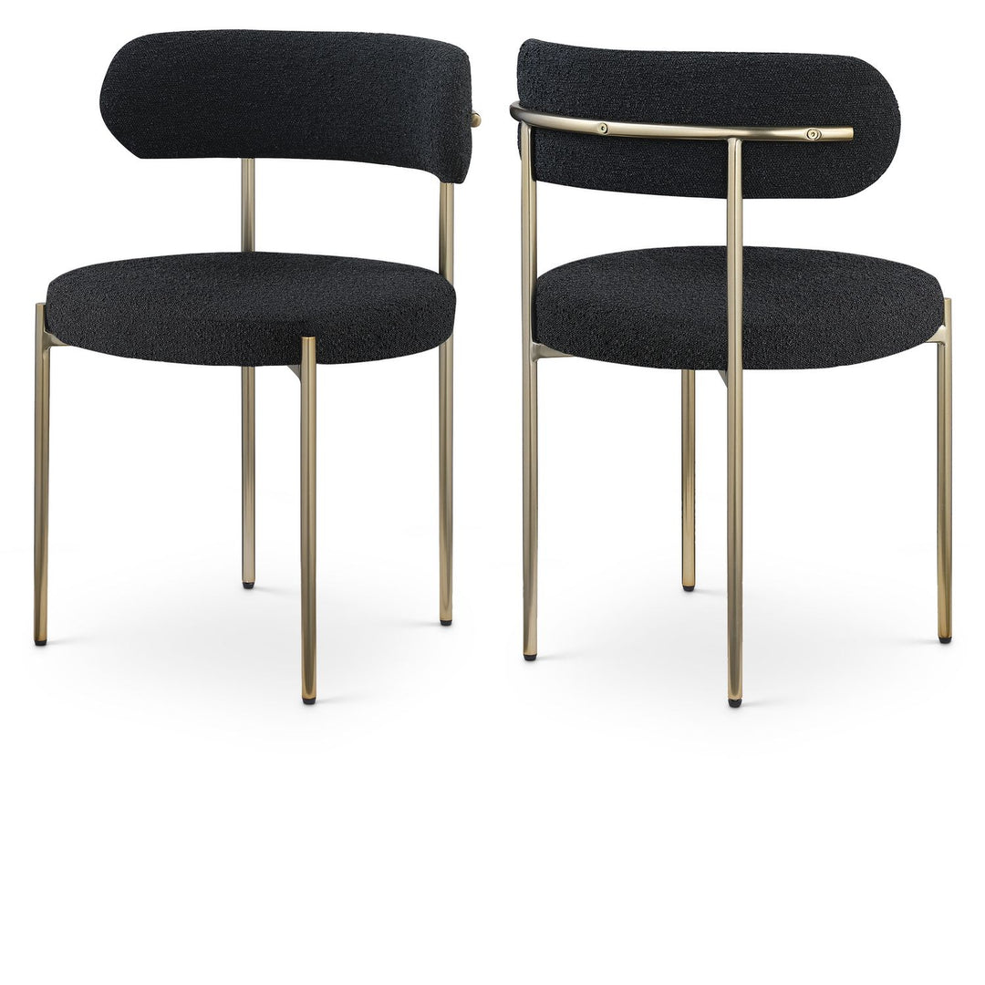 Beacon Black Boucle Fabric Upholstered Dining Chair