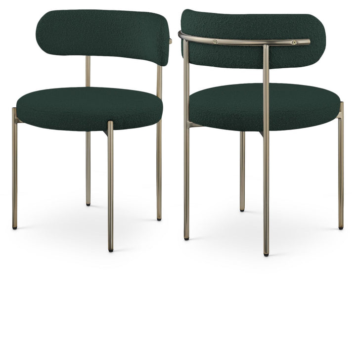 Beacon Green Boucle Fabric Upholstered Dining Chair