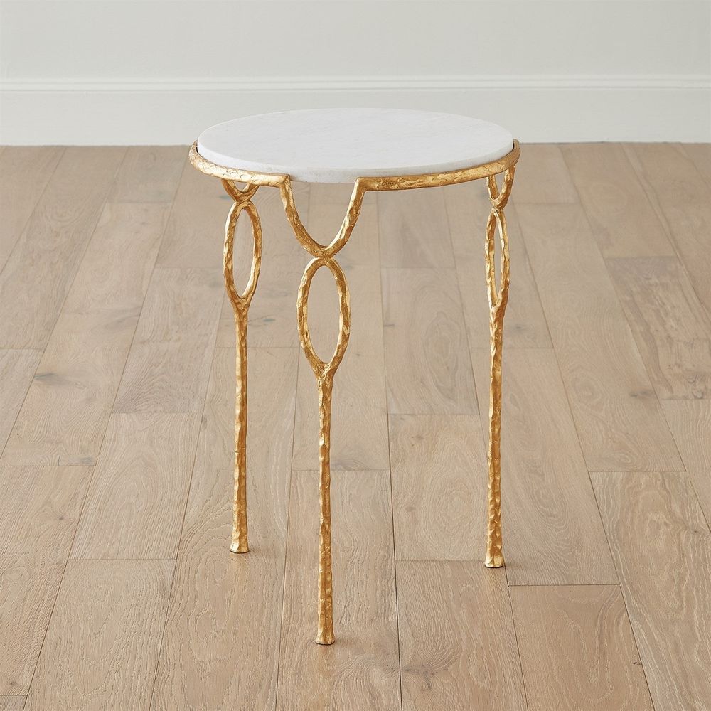 Side Tables Chiseled Loop Table-Gold Leaf