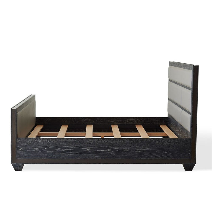 Brazil Queen Bed-Black Cerused Oak