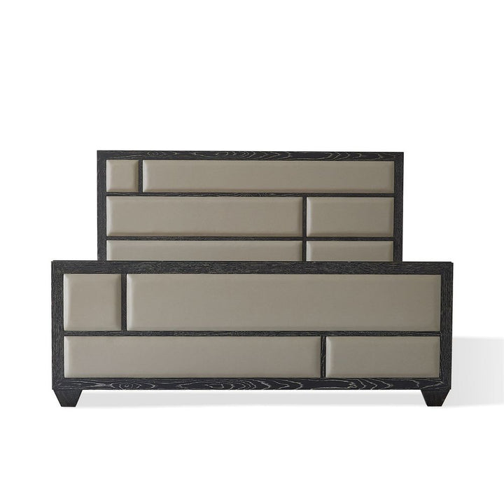 Beds Brazil Queen Bed-Black Cerused Oak