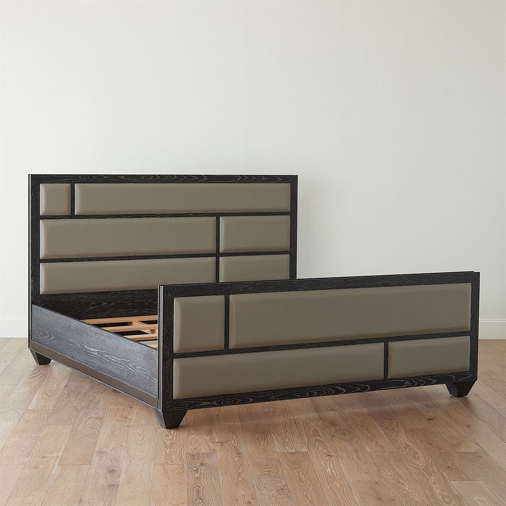 Brazil Queen Bed-Black Cerused Oak