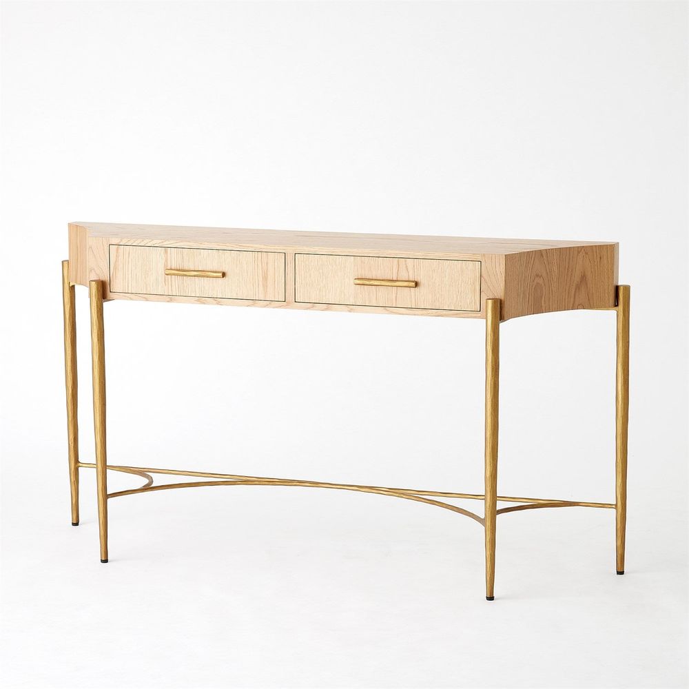 Console Tables Breakfront Console-Natural/Gold