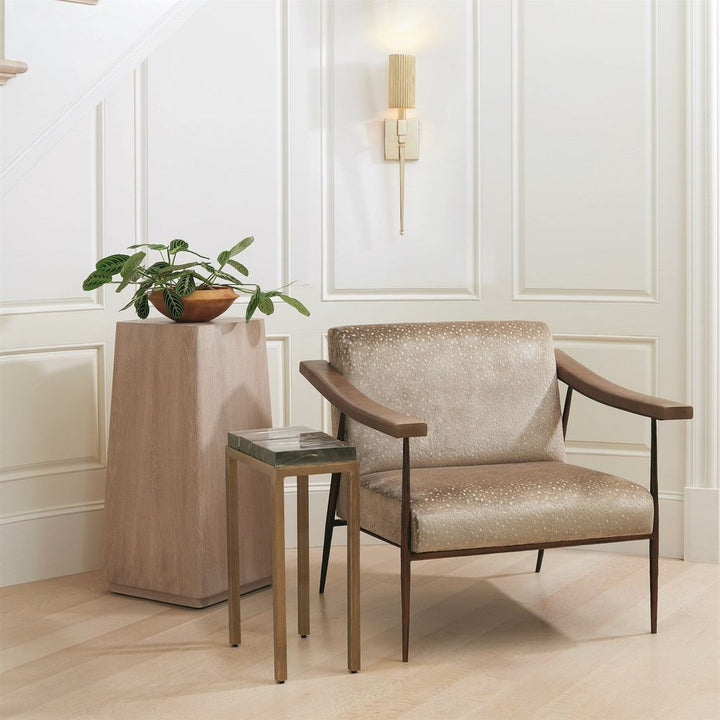 L Brooks Fabric/Leather Chair-Bronze