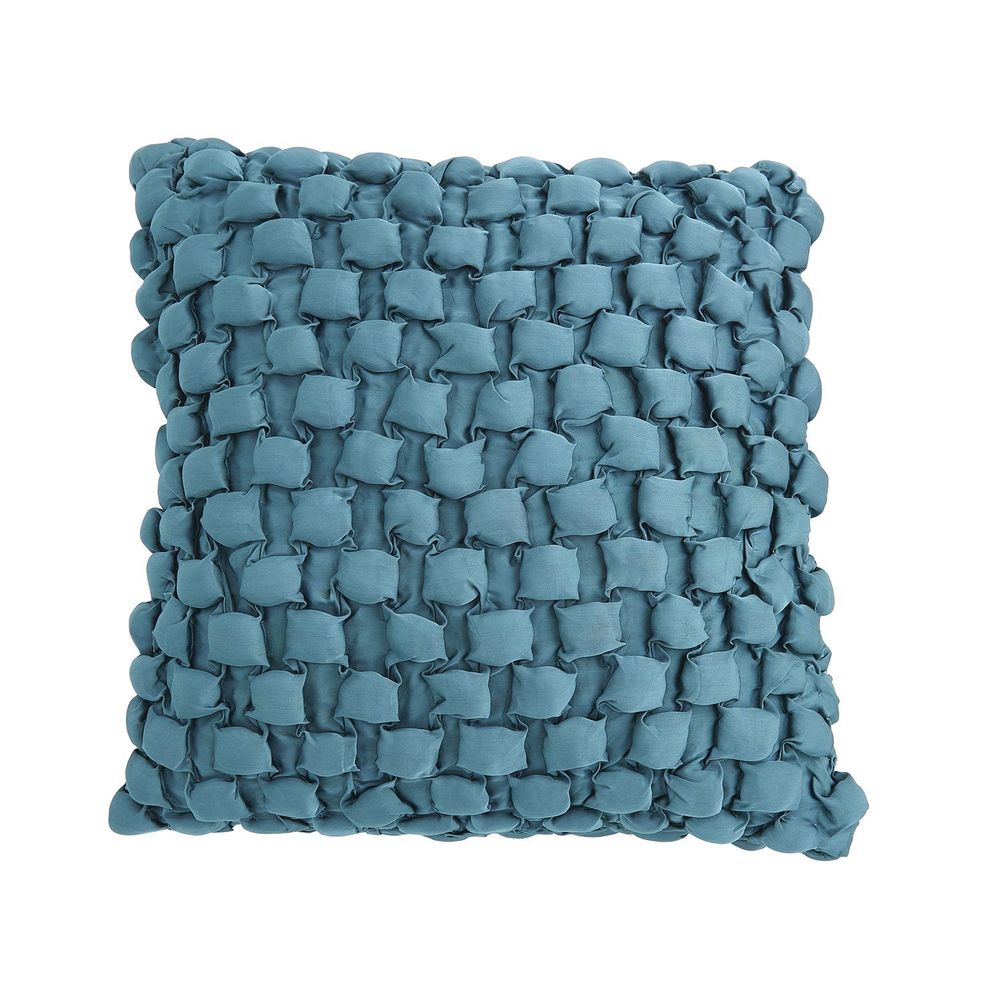 Pillows Square Ruche Pillow-Dusty Blue