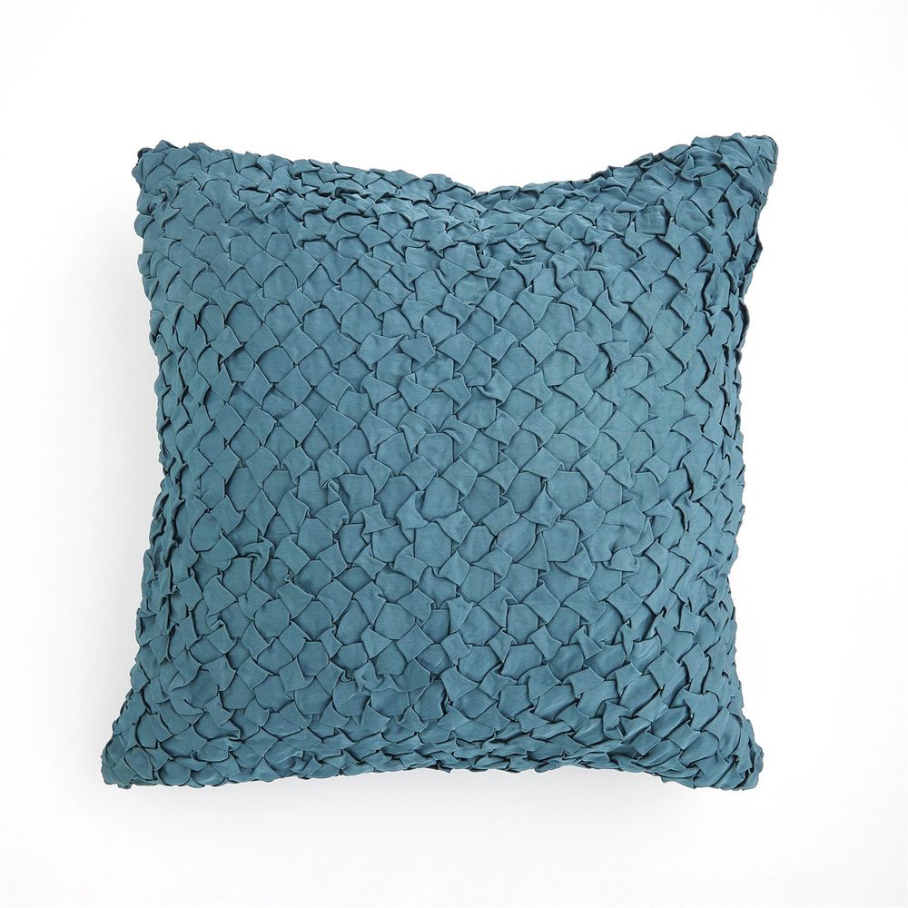 Pillows Diamond Ruche Pillow-Dusty Blue
