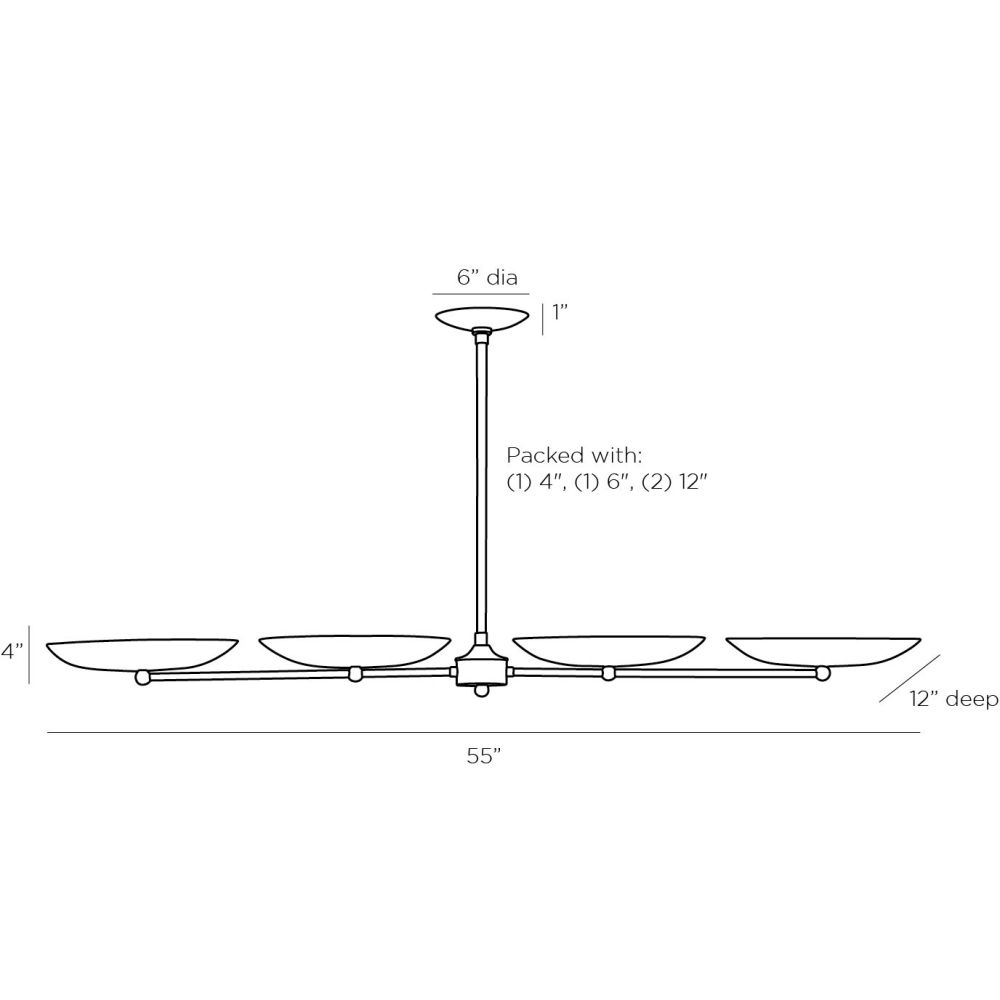 Ezequiel Linear Chandelier - Black