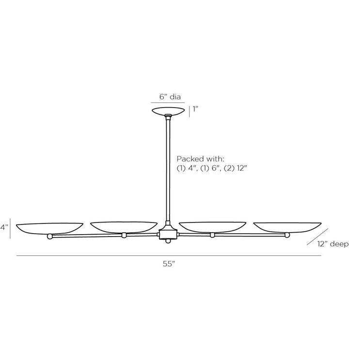 Ezequiel Linear Chandelier - Black
