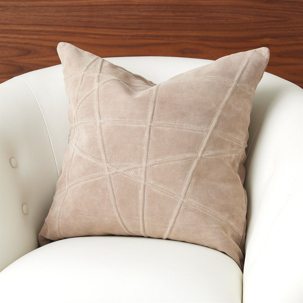 Pillows Crossroads Suede Pillow-Taupe