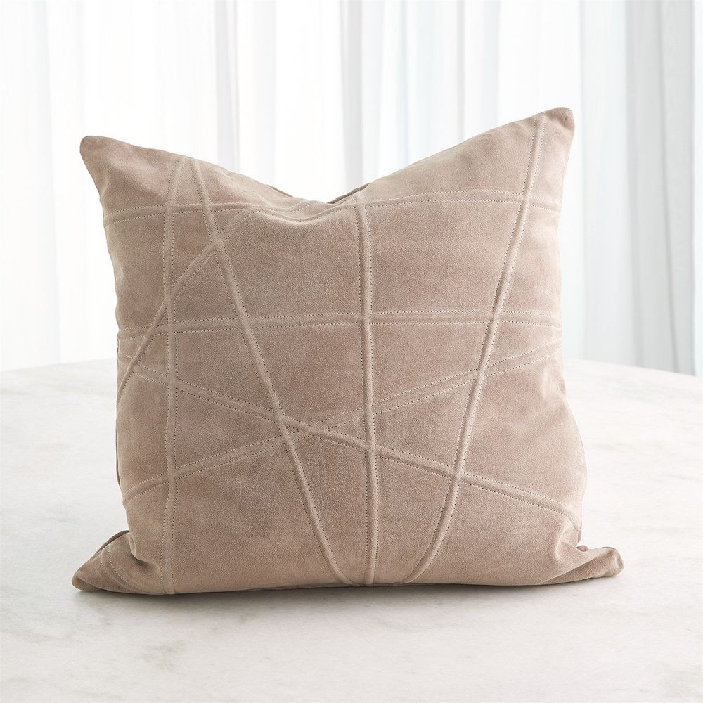 Pillows Crossroads Suede Pillow-Taupe