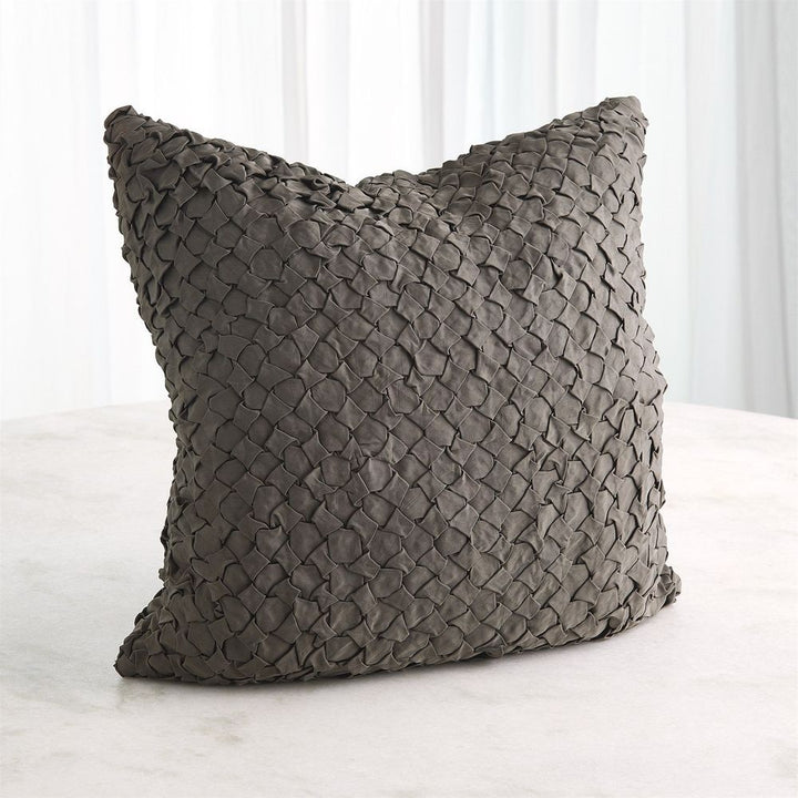 Pillows Diamond Ruche Pillow-Grey