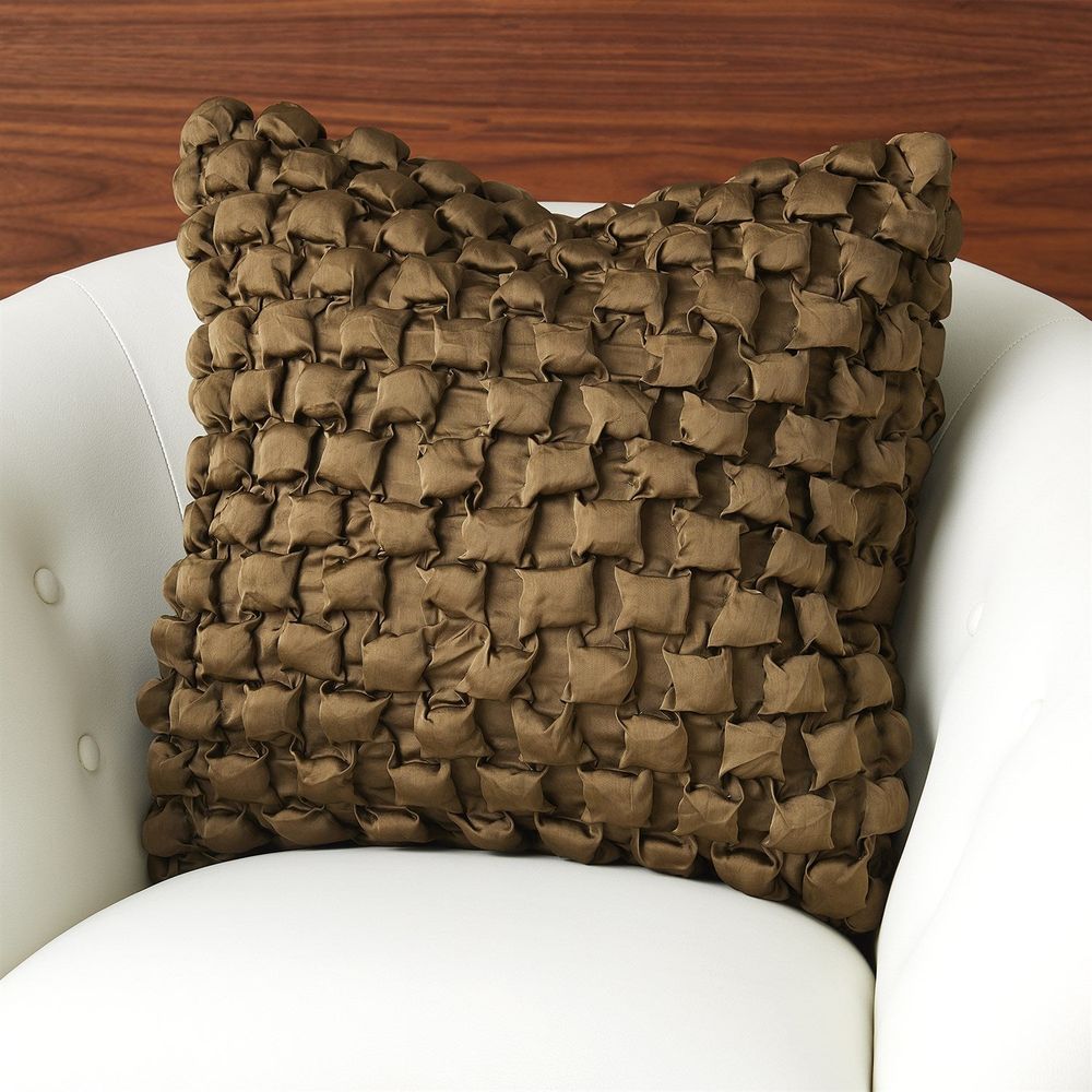 Pillows Square Ruche Pillow-Olive